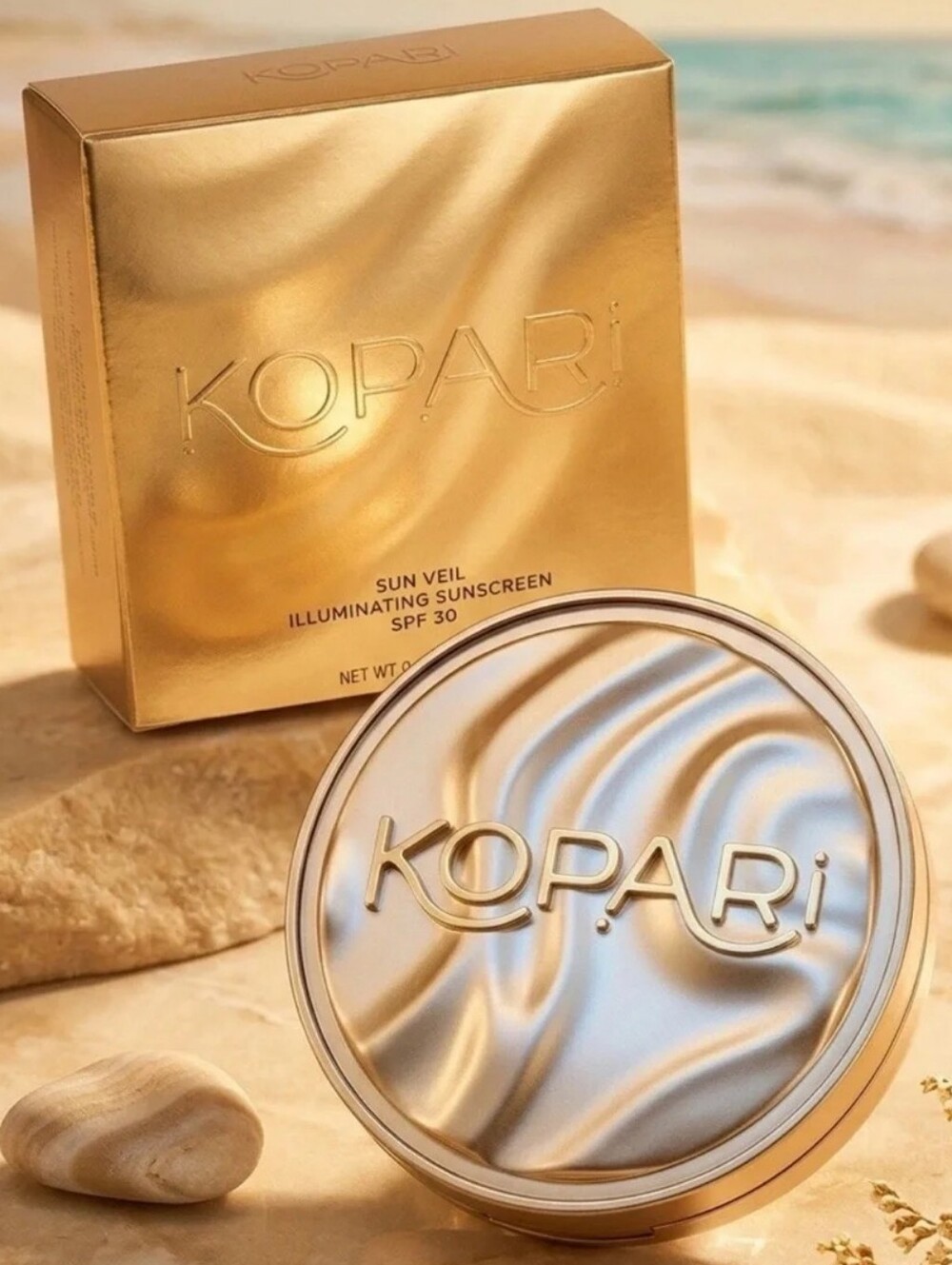 Kopari Illuminating Sun Veil Spf 30 Compact - Gold & Champagne Finish